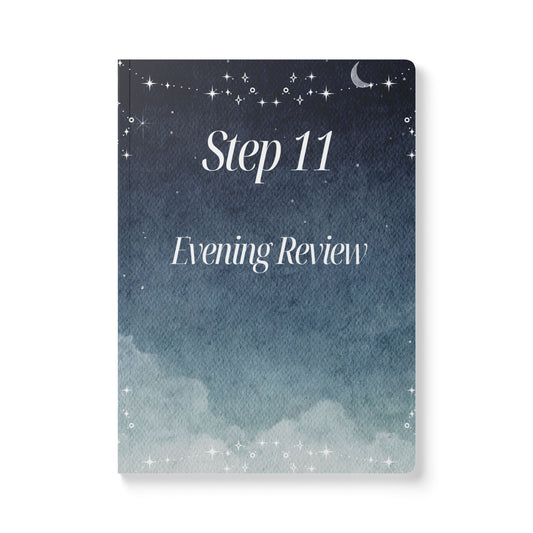 Haler Smith Guided Softcover Journal - Step 11 Evening Review - Starry Night Scene - White Letters