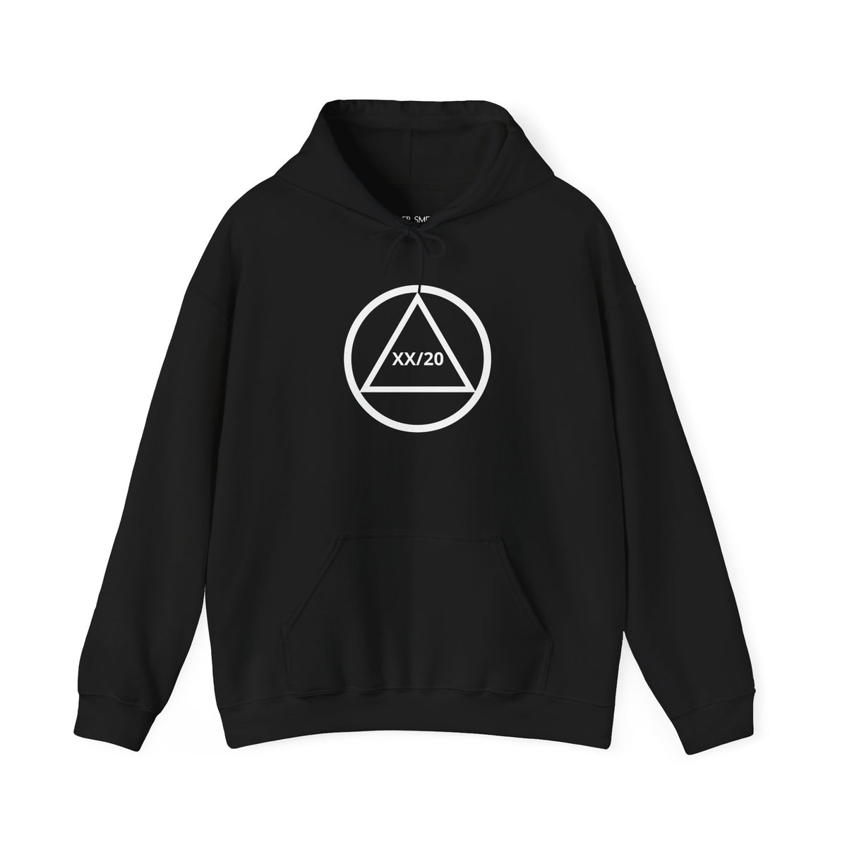 Circle and Triangle recovery hoodie in Black featuring Circle and Triangle Sobriety Years Design 1 on the front
