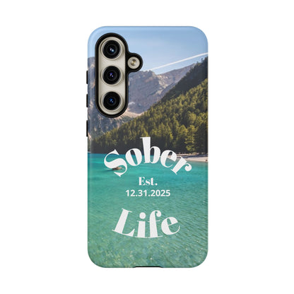Recovery Phone Case | Sober Life Est. Design 1 | Water Scene Samsung Galaxy Case