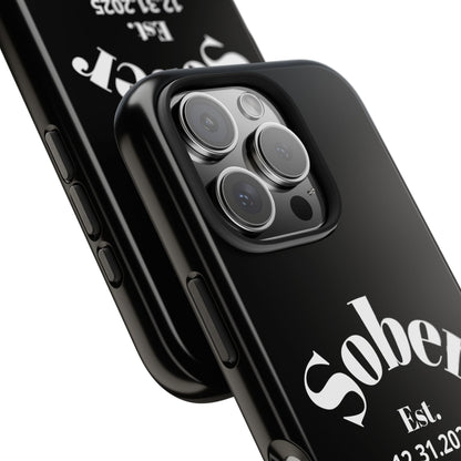 Recovery Phone Case | Sober Life Est. Design 1 | Black iPhone Case