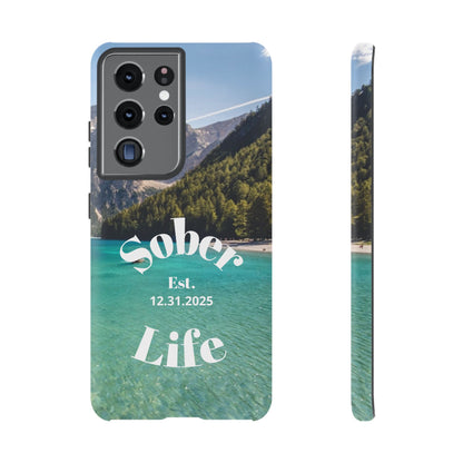 Recovery Phone Case | Sober Life Est. Design 1 | Water Scene Samsung Galaxy Case