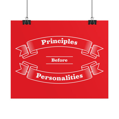 Haler Smith - Poster - Haler Smith Rolled Poster - Principles Before Personalities 1 - Red Matte Finish