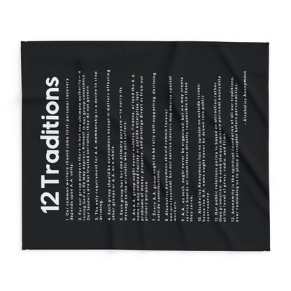 Haler Smith - Home Decor - Haler Smith Polar Fleece Blanket - 12 Traditions - Black