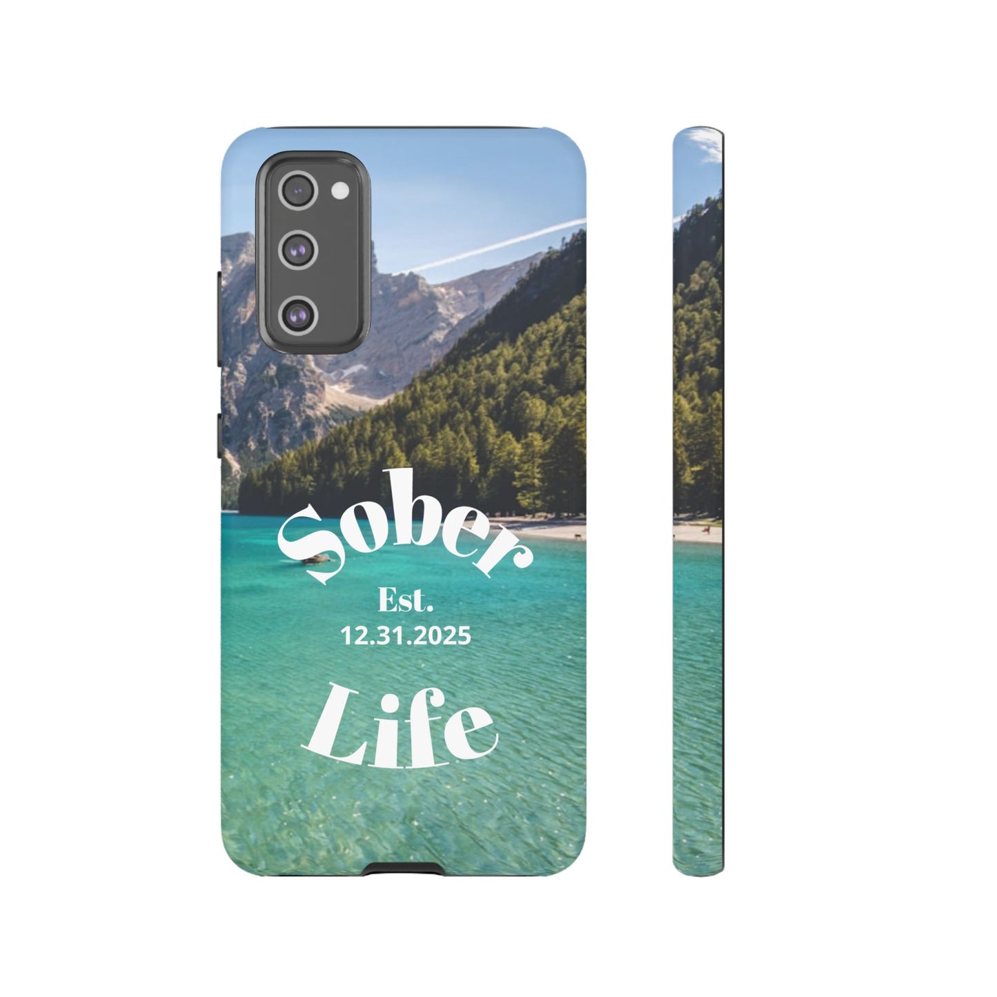Recovery Phone Case | Sober Life Est. Design 1 | Water Scene Samsung Galaxy Case