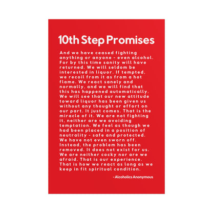 Haler Smith - Poster - Haler Smith Rolled Poster - 10th Step Promises - Vertical Red Matte Finish