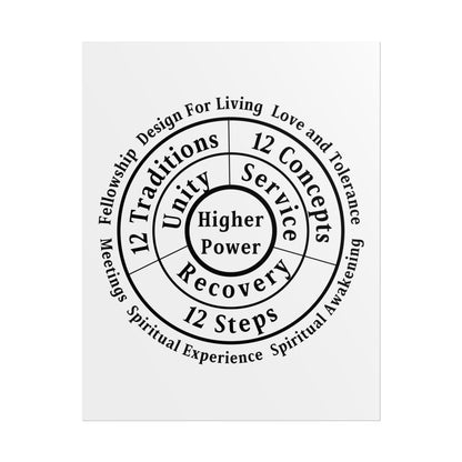 Haler Smith Rolled Poster - Higher Power 1 - White Matte Finish - Black Letters
