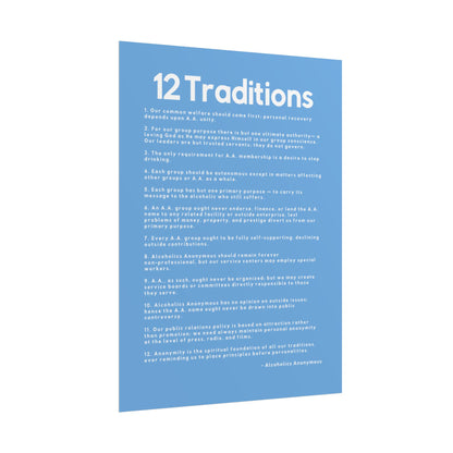 Haler Smith - Poster - Haler Smith Rolled Poster - 12 Traditions - Vertical Light Blue Matte Finish