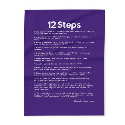 Haler Smith - Home Decor - Haler Smith Polar Fleece Blanket - 12 Steps - Purple
