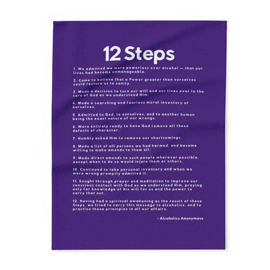 Haler Smith - Home Decor - Haler Smith Polar Fleece Blanket - 12 Steps - Purple