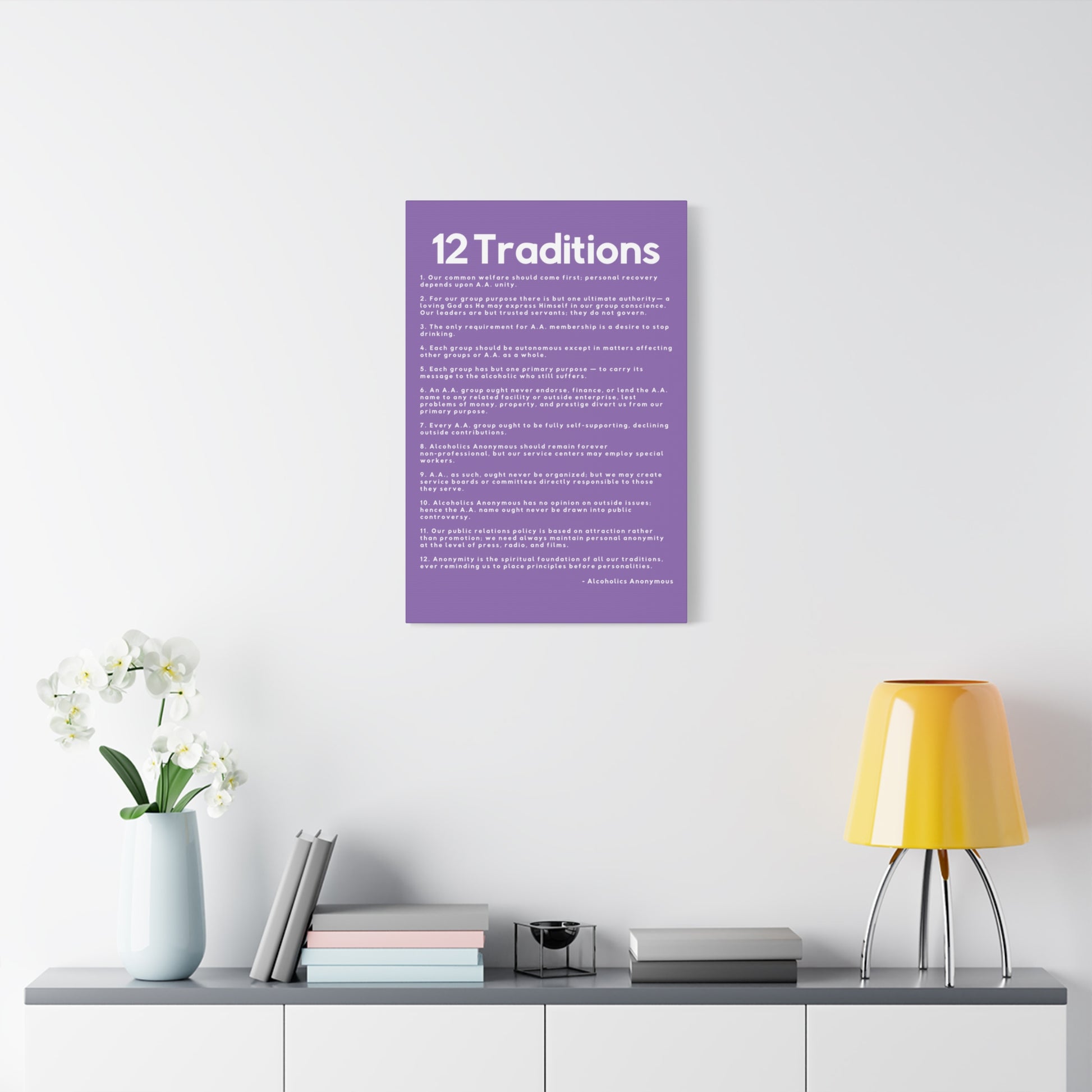 Haler Smith - Canvas - Haler Smith Matte Canvas - 12 Traditions - Vertical Light Purple Matte Finish