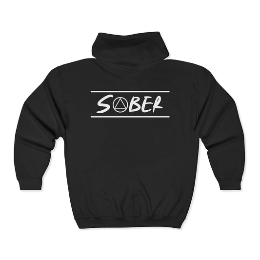 Recovery Zip Hoodie | Sober Design 1 On The Back