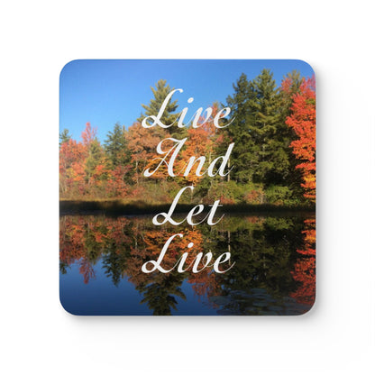 Haler Smith Corkwood Coaster Set - Live and Let Live - Mountain Pond
