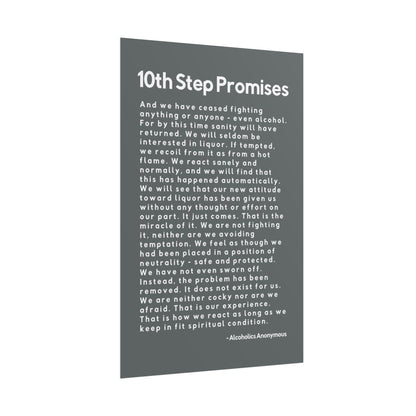 Haler Smith - Poster - Haler Smith Rolled Poster - 10th Step Promises - Vertical Dark Gray Matte Finish