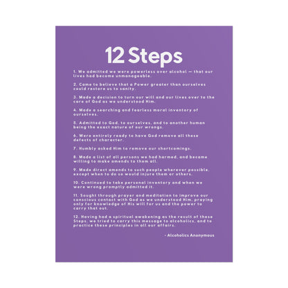 Haler Smith - Poster - Haler Smith Rolled Poster - 12 Steps - Vertical Light Purple Matte Finish
