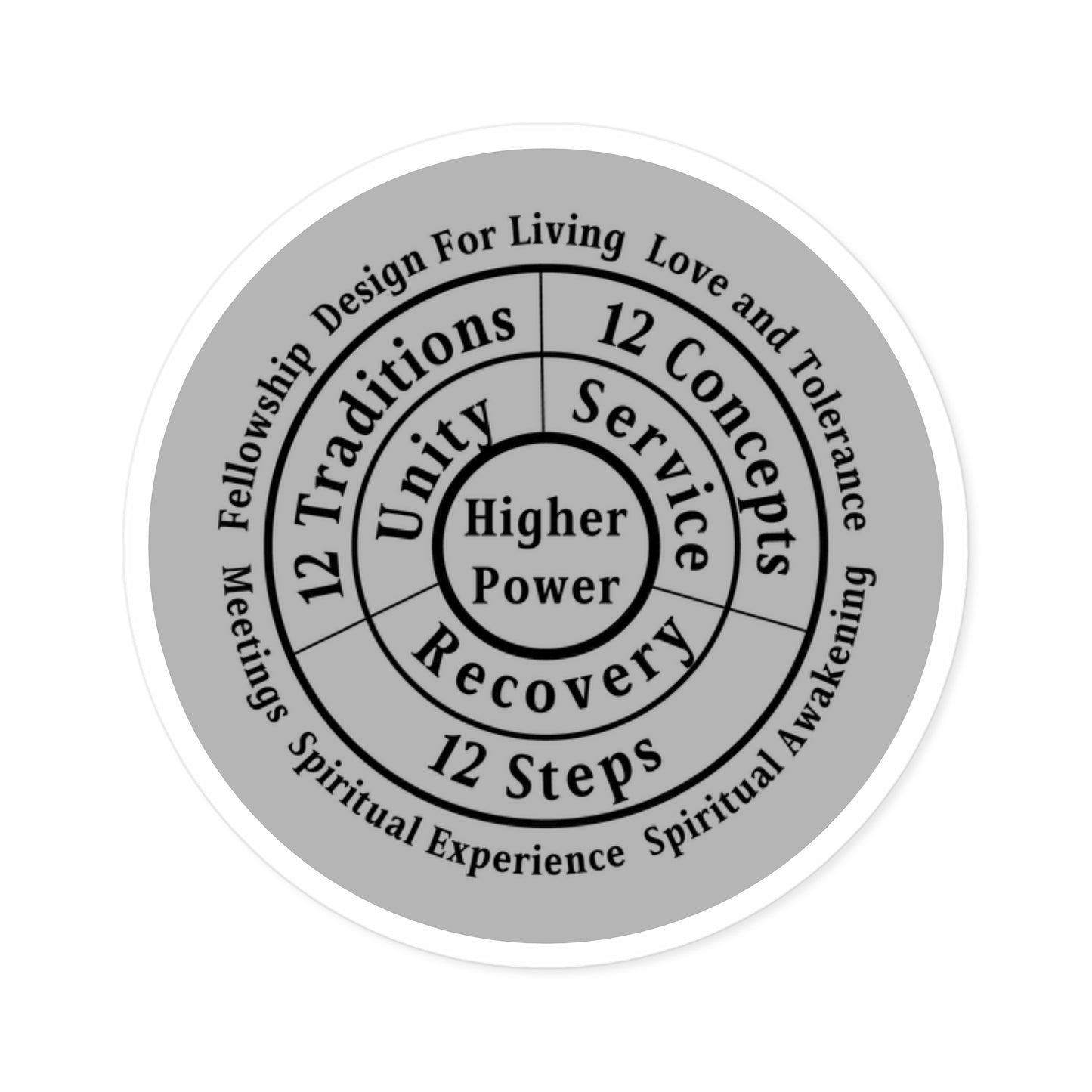 Haler Smith Vinyl Round Sticker - Higher Power 1 - Light Gray
