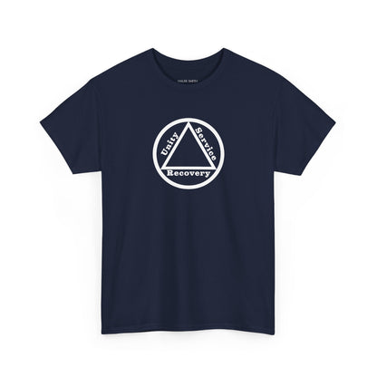 Sobriety Short Sleeve T-Shirt | Unity Service Recovery Design 1 On The Front