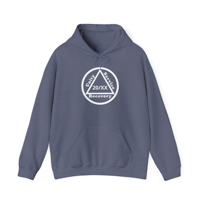 Sobriety Hoodie | Unity Service Recovery Sobriety Years Design 1 On The Front