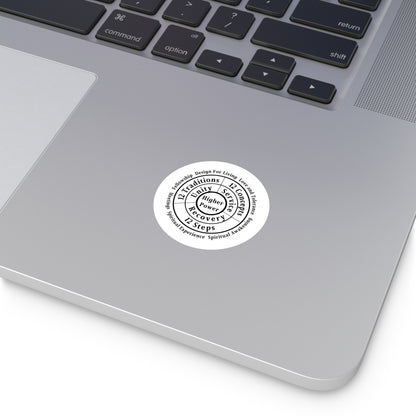 Haler Smith Vinyl Round Sticker - Higher Power 1 - White