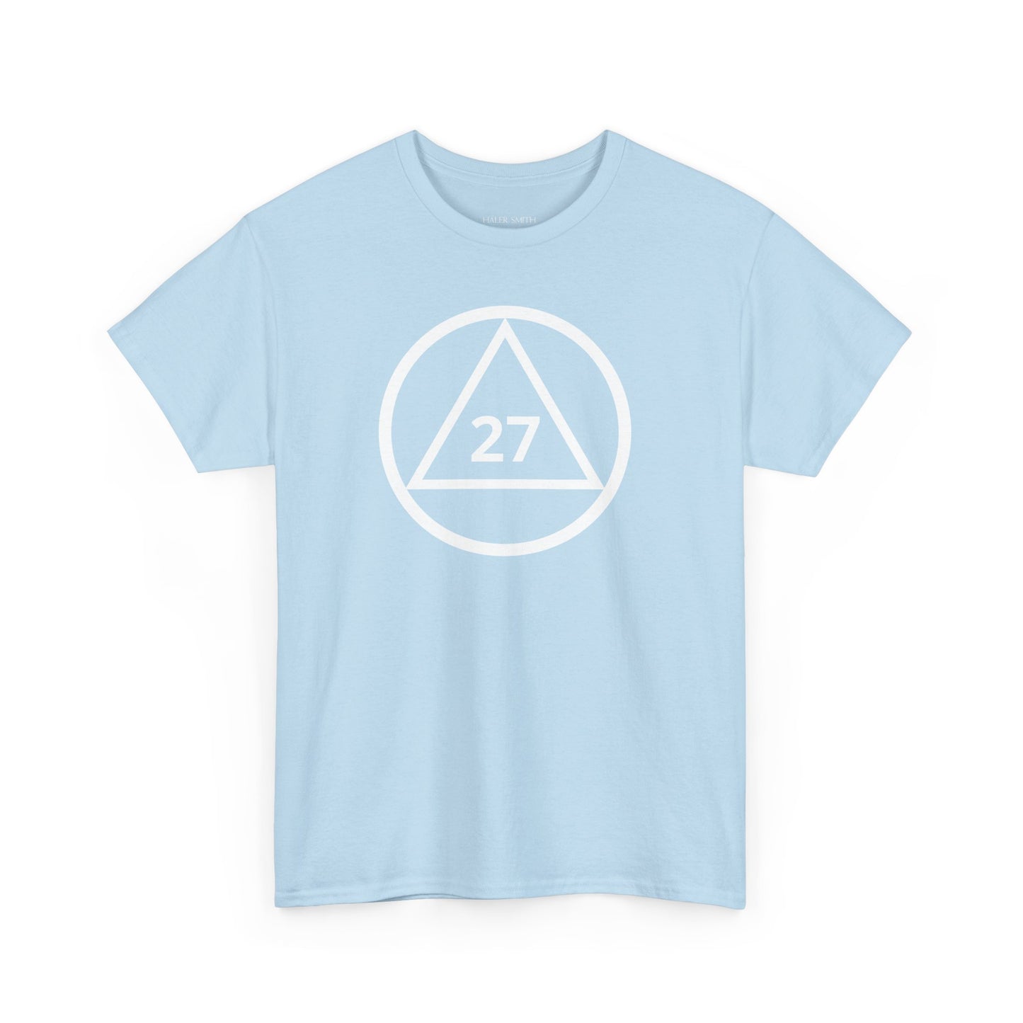 Recovery Short Sleeve T-Shirt | Circle and Triangle Sobriety Years Design 1 On The Front