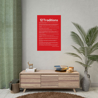 Haler Smith - Poster - Haler Smith Rolled Poster - 12 Traditions - Vertical Red Matte Finish