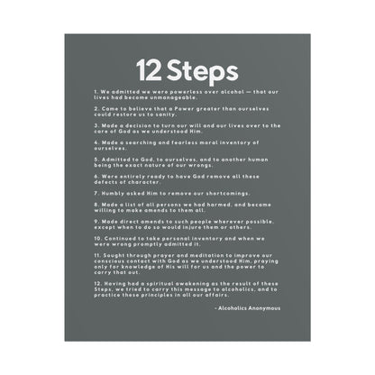 Haler Smith - Poster - Haler Smith Rolled Poster - 12 Steps - Vertical Dark Gray Matte Finish