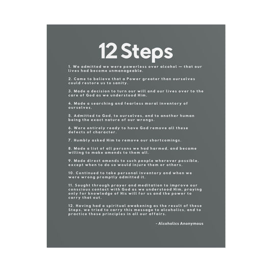 Haler Smith - Poster - Haler Smith Rolled Poster - 12 Steps - Vertical Dark Gray Matte Finish