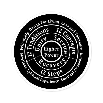 Haler Smith Vinyl Round Sticker - Higher Power 1 - Black