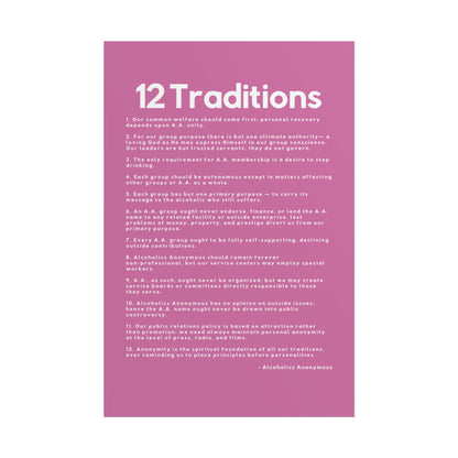Haler Smith - Poster - Haler Smith Rolled Poster - 12 Traditions - Vertical Light Pink Matte Finish