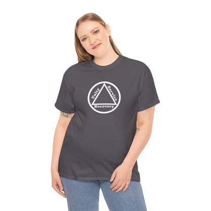 Sobriety Short Sleeve T-Shirt | Unity Service Recovery Design 1 On The Front