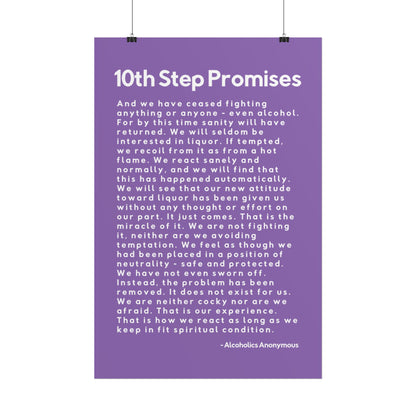 Haler Smith - Poster - Haler Smith Rolled Poster - 10th Step Promises - Vertical Light Purple Matte Finish