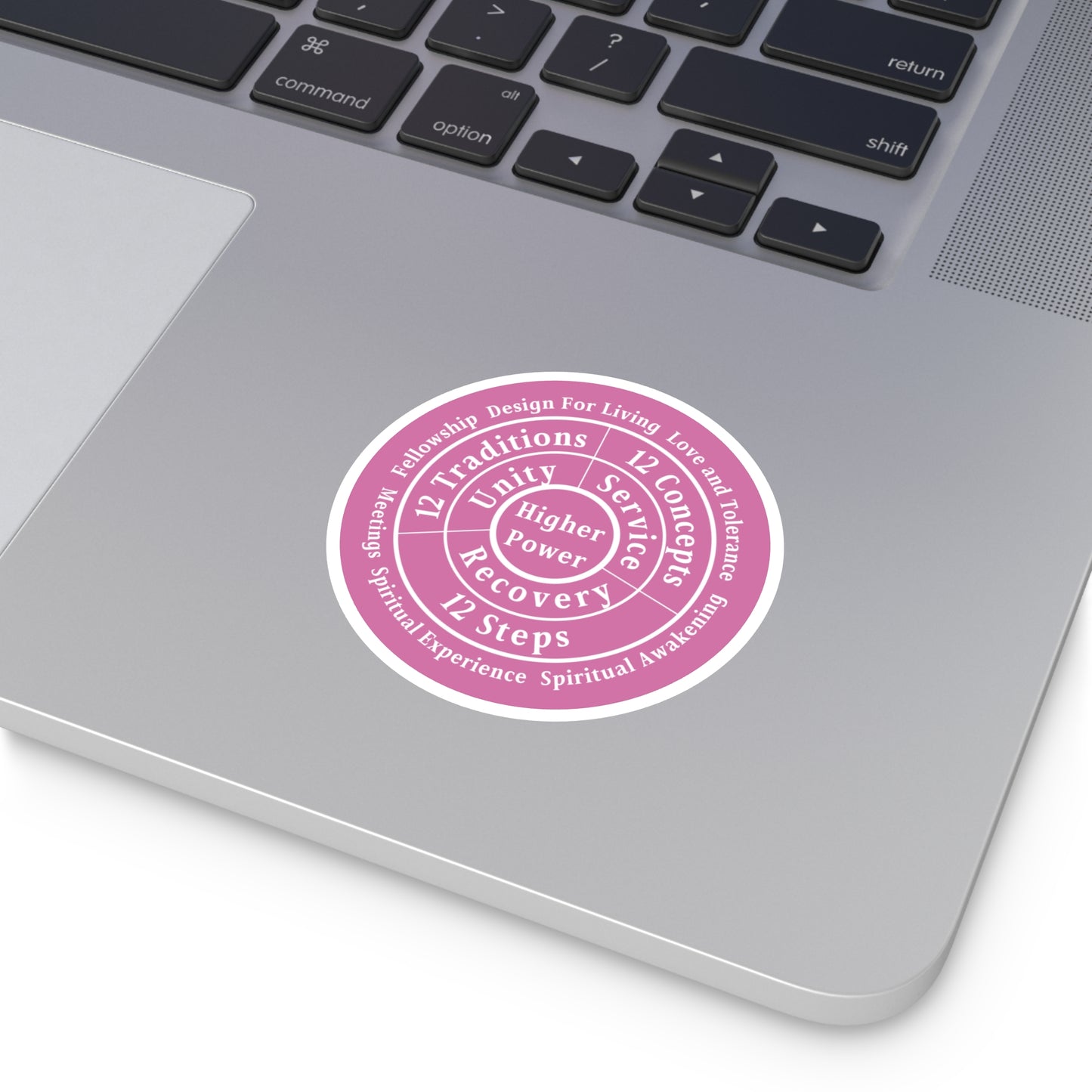 Haler Smith Vinyl Round Sticker - Higher Power 1 - Light Pink