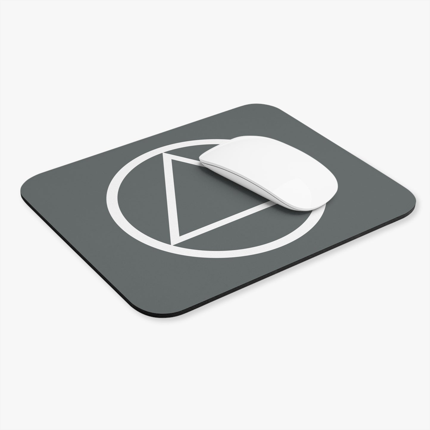 Recovery Mouse Pad | Circle and Triangle Design 1 | Dark Gray