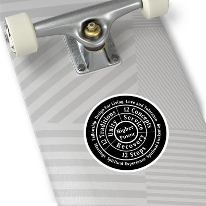 Haler Smith Vinyl Round Sticker - Higher Power 1 - Black