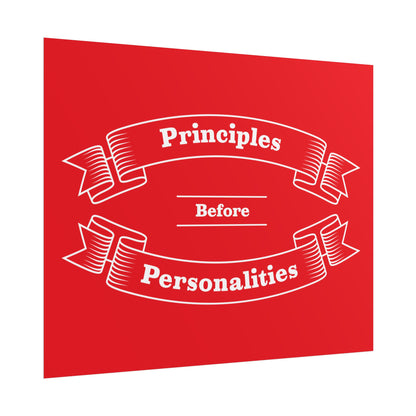 Haler Smith - Poster - Haler Smith Rolled Poster - Principles Before Personalities 1 - Red Matte Finish