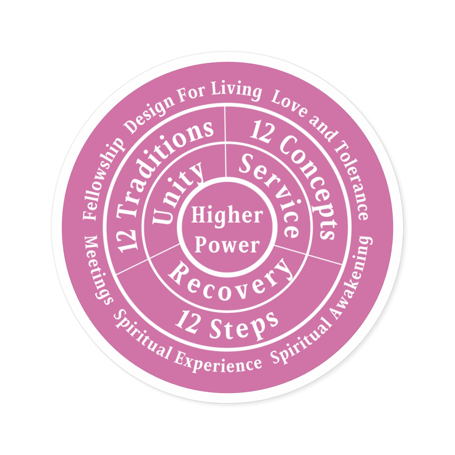 Haler Smith Vinyl Round Sticker - Higher Power 1 - Light Pink