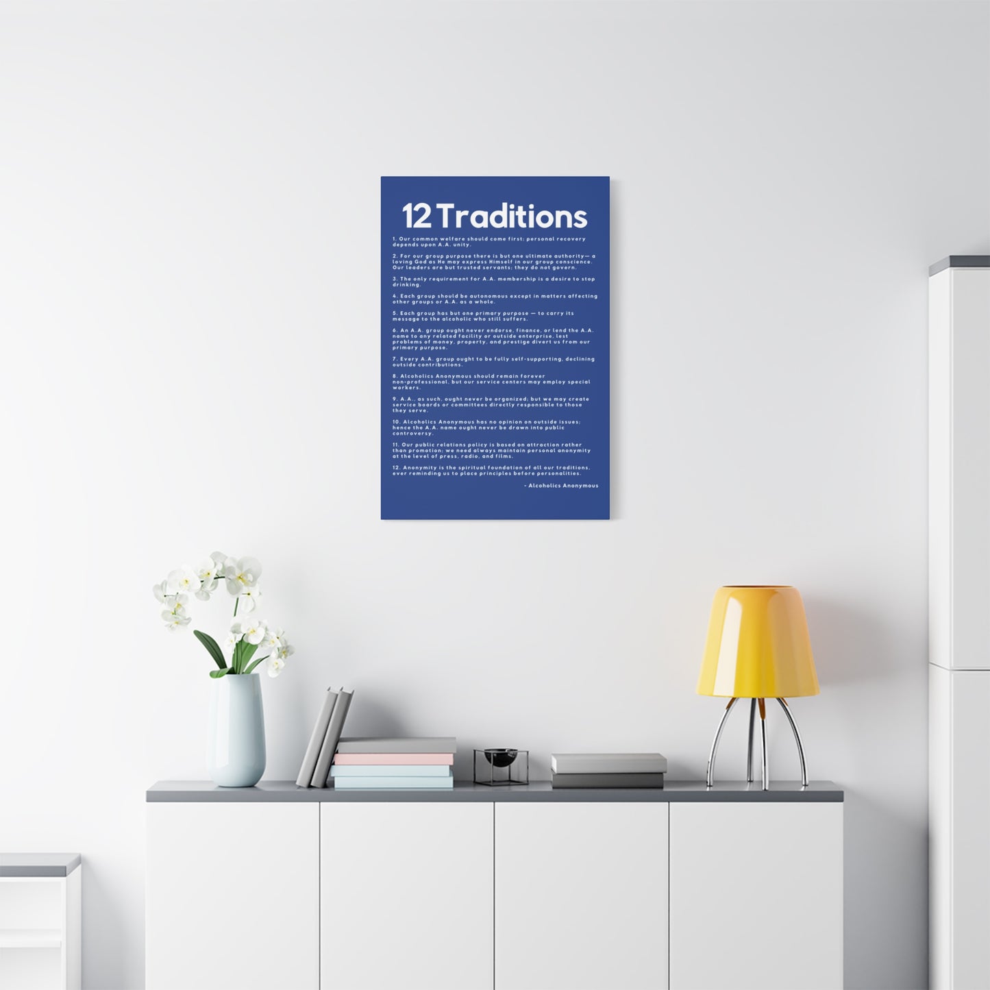 Haler Smith - Canvas - Haler Smith Matte Canvas - 12 Traditions - Vertical Dark Blue Matte Finish