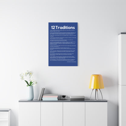 Haler Smith - Canvas - Haler Smith Matte Canvas - 12 Traditions - Vertical Dark Blue Matte Finish