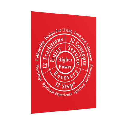 Haler Smith Rolled Poster - Higher Power 1 - Red Matte Finish