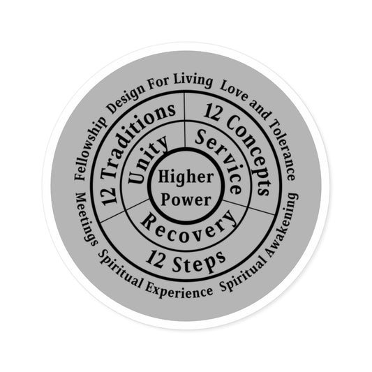 Haler Smith Vinyl Round Sticker - Higher Power 1 - Light Gray