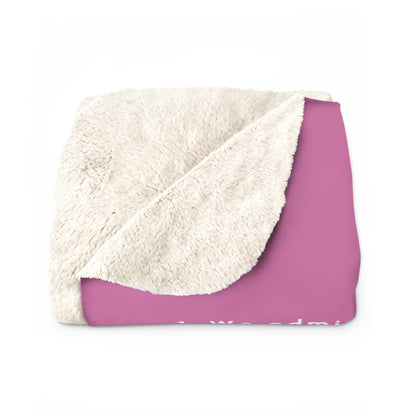 Haler Smith Sherpa Fleece Blanket - 12 Steps - White Letters - Pink
