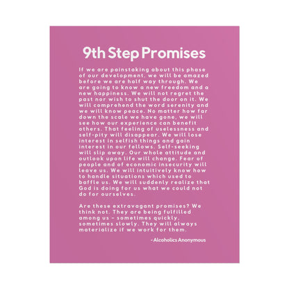 Haler Smith Rolled Poster - 9th Step Promises - Vertical Light Pink Matte Finish