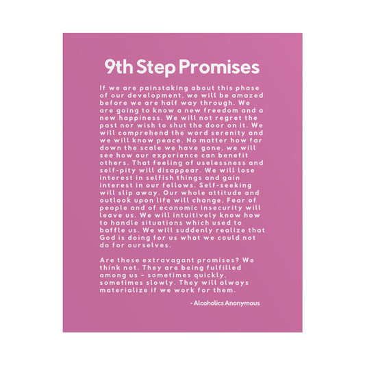 Haler Smith Rolled Poster - 9th Step Promises - Vertical Light Pink Matte Finish
