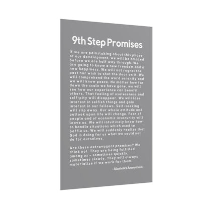 Haler Smith Rolled Poster - 9th Step Promises - Vertical Gray Matte Finish