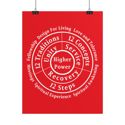Haler Smith Rolled Poster - Higher Power 1 - Red Matte Finish