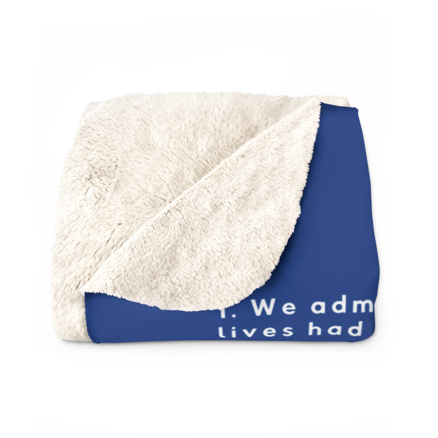 Haler Smith - Home Decor - Haler Smith Sherpa Fleece Blanket - 12 Steps - Dark Blue
