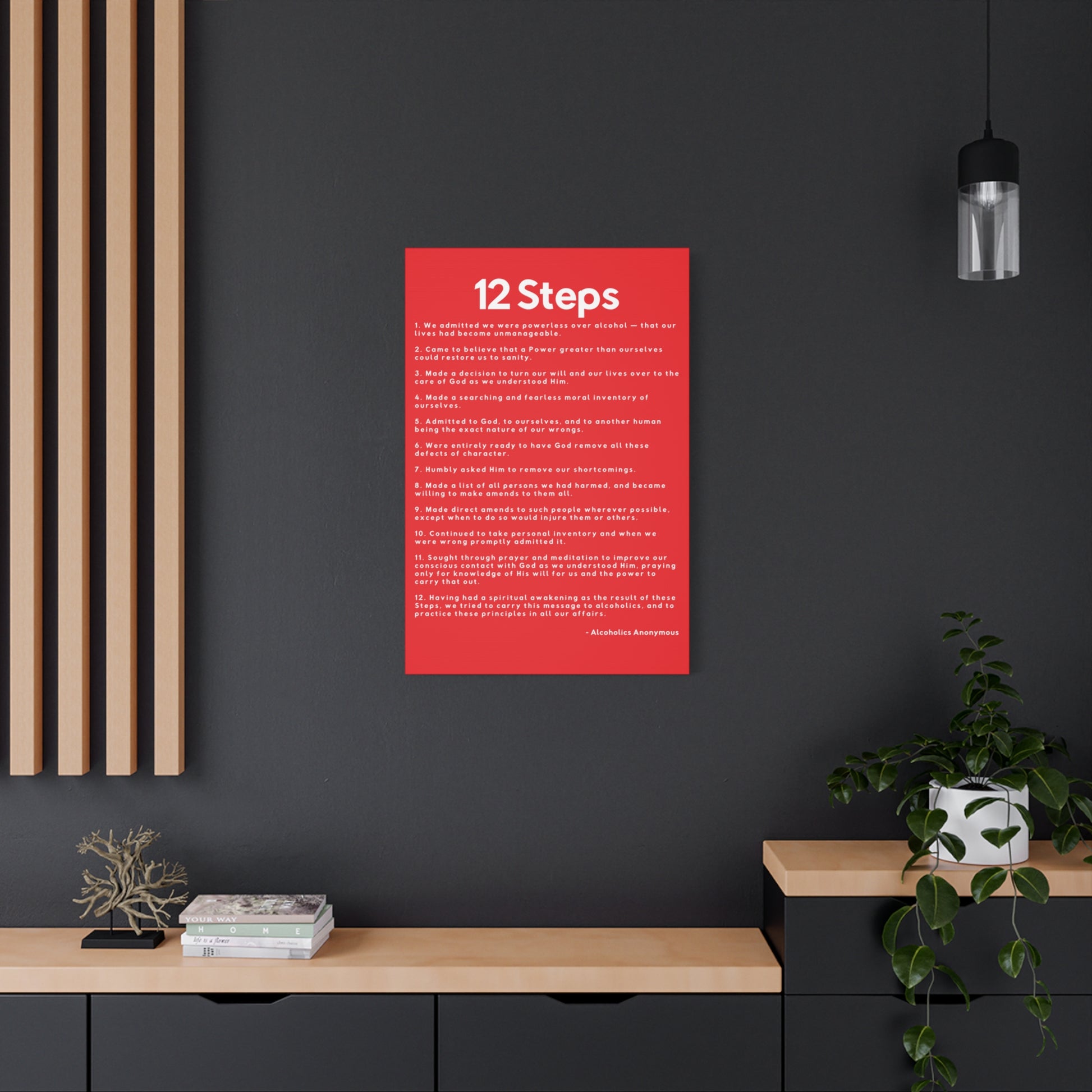 Haler Smith - Canvas - Haler Smith Matte Canvas - 12 Steps - Vertical Red Matte Finish