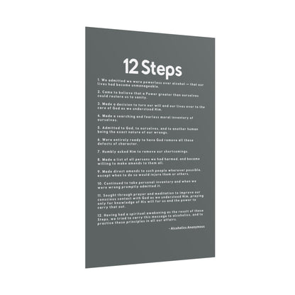 Haler Smith - Poster - Haler Smith Rolled Poster - 12 Steps - Vertical Dark Gray Matte Finish
