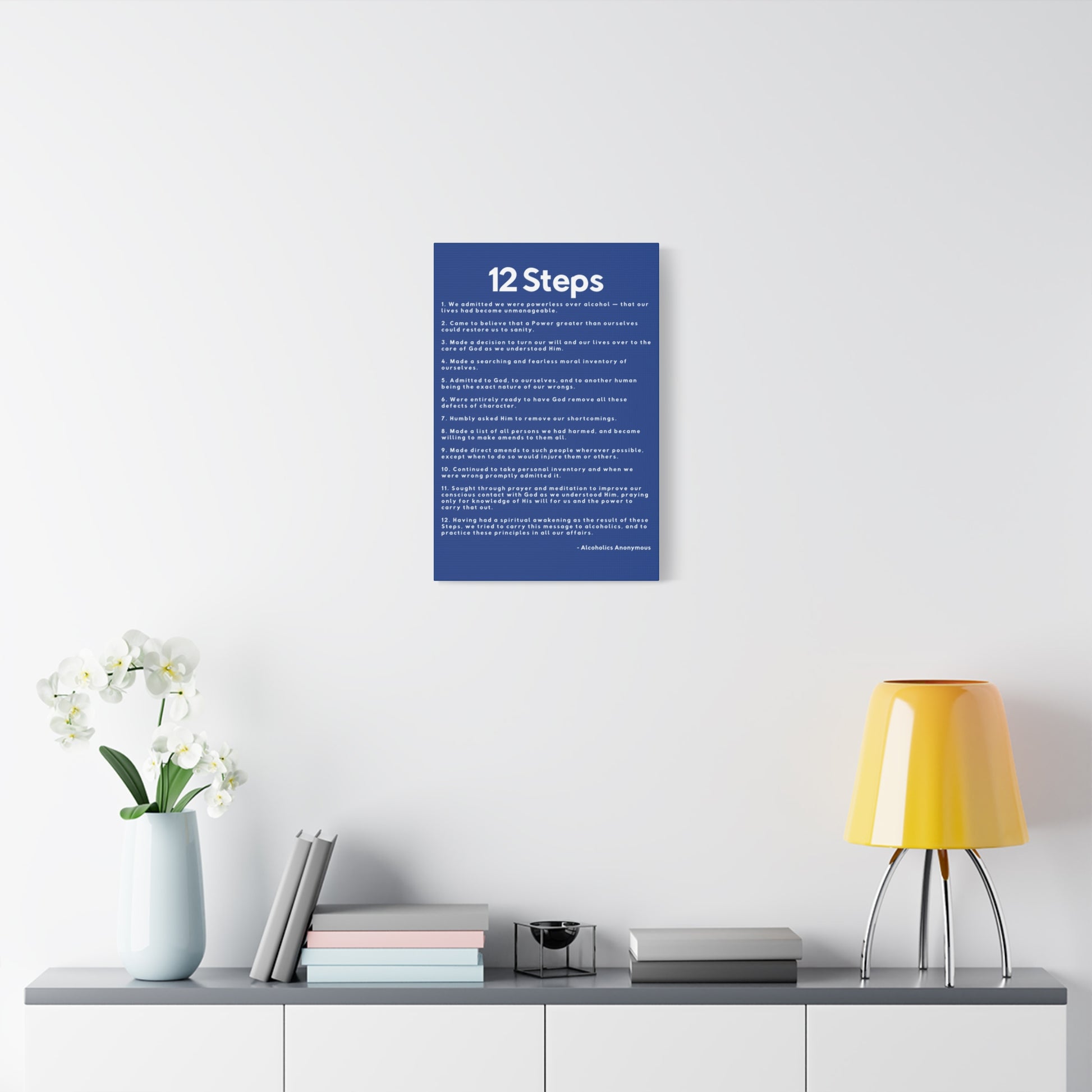 Haler Smith - Canvas - Haler Smith Matte Canvas - 12 Steps - Vertical Dark Blue Matte Finish