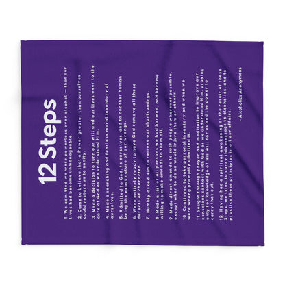 Haler Smith - Home Decor - Haler Smith Polar Fleece Blanket - 12 Steps - Purple