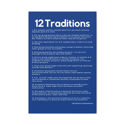 Haler Smith - Canvas - Haler Smith Matte Canvas - 12 Traditions - Vertical Dark Blue Matte Finish